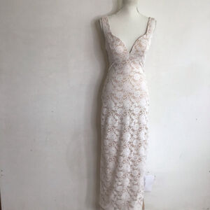 Emerald Sundae Women Vintage Hollywood hhhgWhite Lace Maxi Dress M